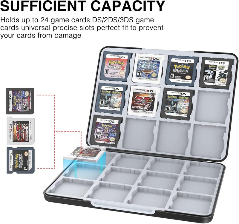 HEIYING Game Card Case for Nintendo 3DS 3DSXL 2DS 2DSXL DS DSi,Portable 3DS 2DS DS Game Cartridge Holder Storage with 24 Card Slots - Image 2